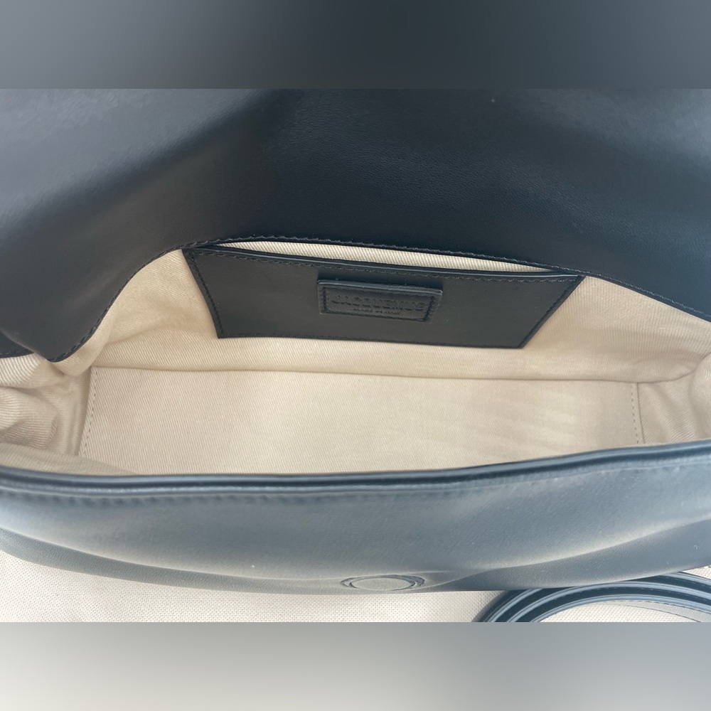 ❌❌SOLD! JACQUEMUS BLACK LEATHER LARGE LAMBSKIN BAMBIMOU SHOULDER BAG PURSE NWT! - Picture 14 of 16